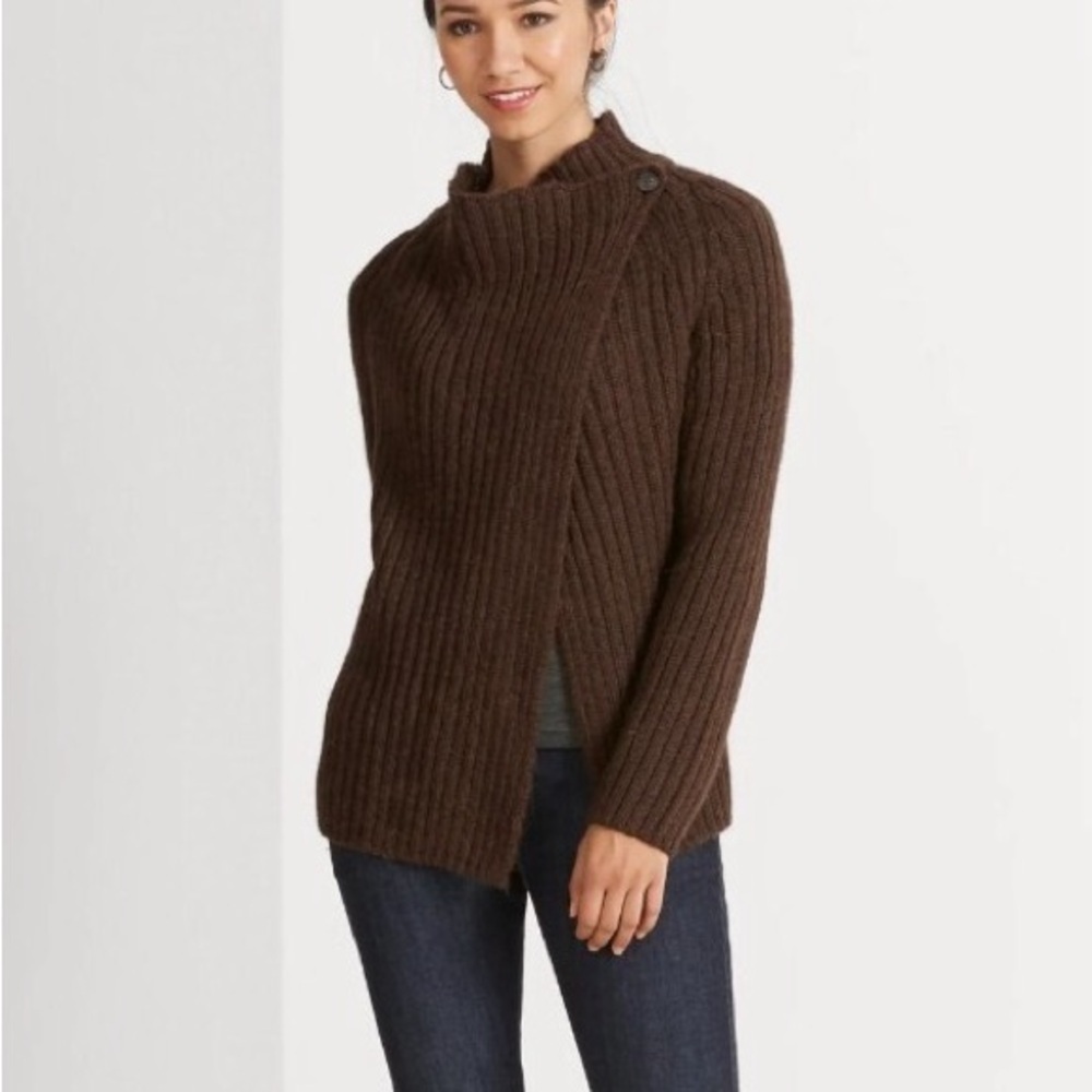 NAU NAZCA Women's Cardigan Superfine Alpaca Knit Brown Sweater L - Picture 2 of 9